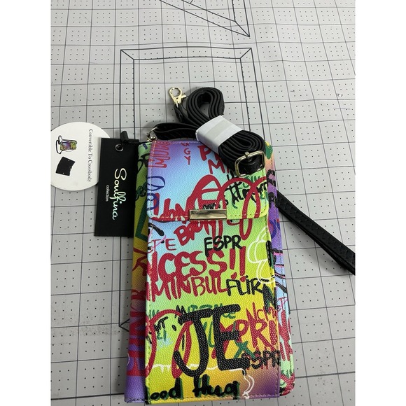 Alba Crossbody Purse- Vinyl with Good 19 Inch Strap- Pre-owned - Picture 2 of 7